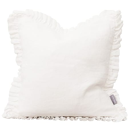 Oli Ruffle White Linen Cushion Oli Ruffle White Linen Cushion