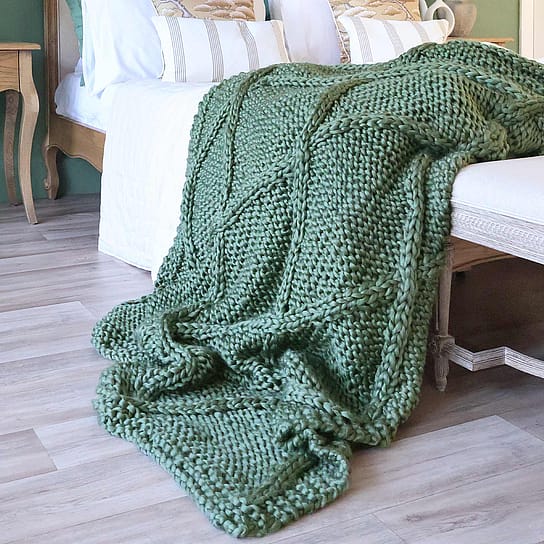 Green Knit Blanket Green Knit Blanket