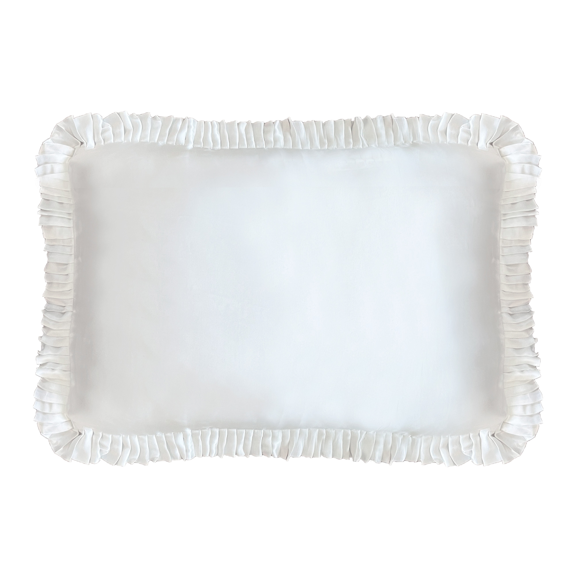 Pair of Pleated Cream Border Silk Pillowcases