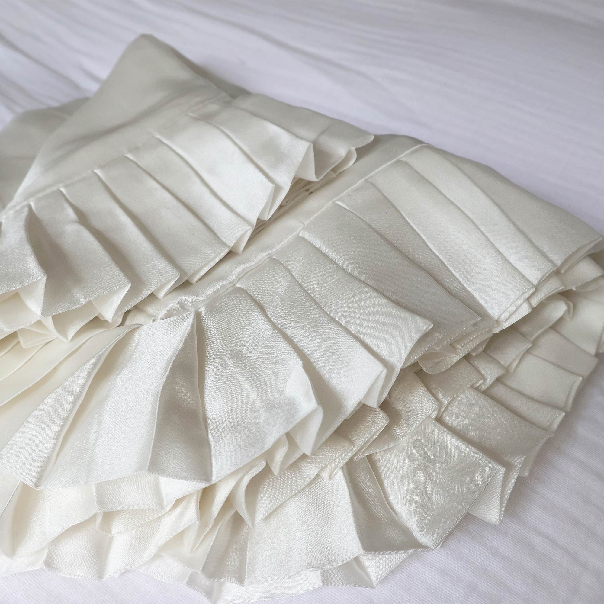 Pair of Pleated Silk Pillowcases