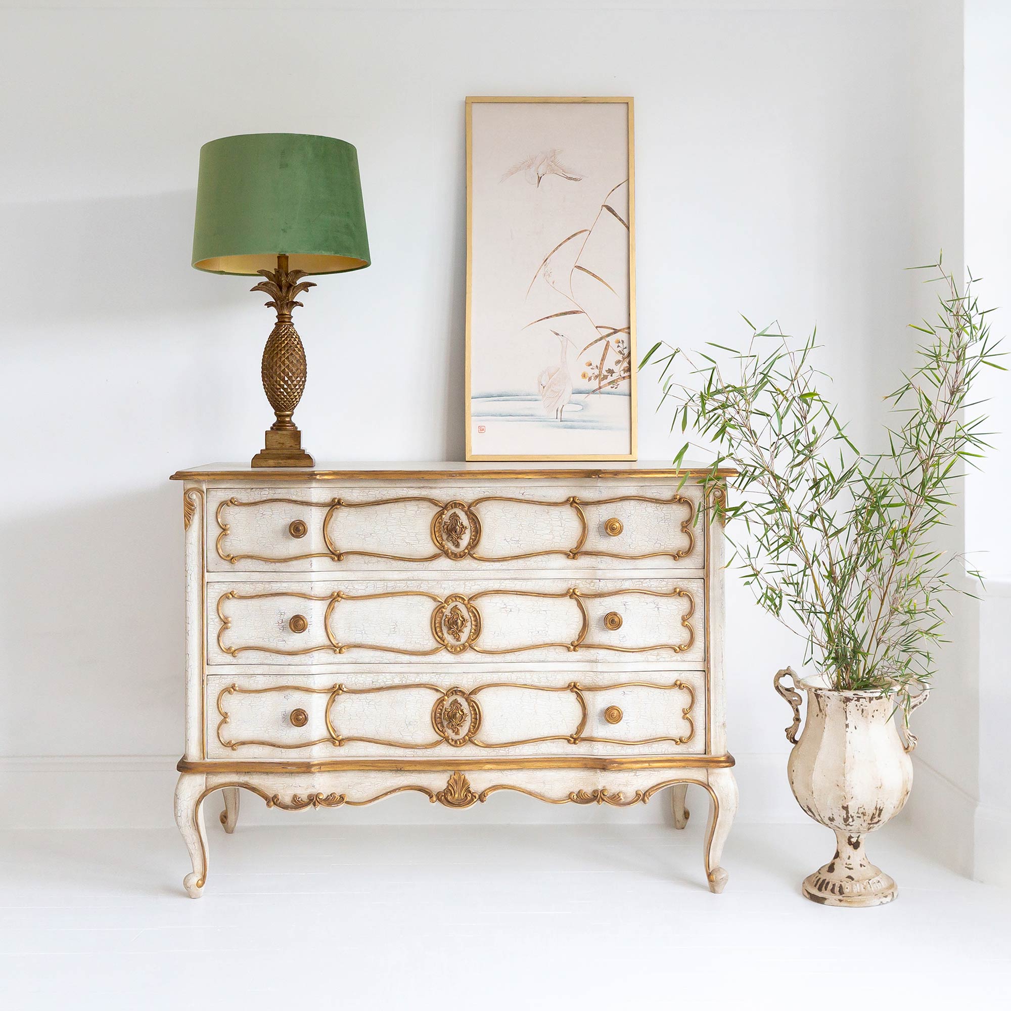 gold and ivory drawers 