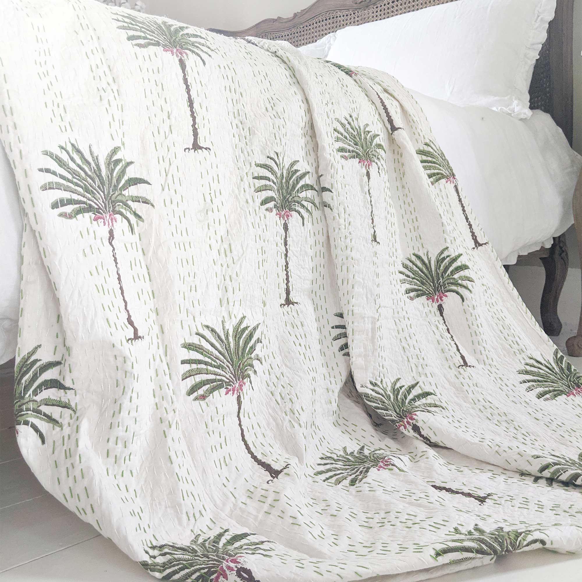 Palm Tree Paradise Handmade Throw