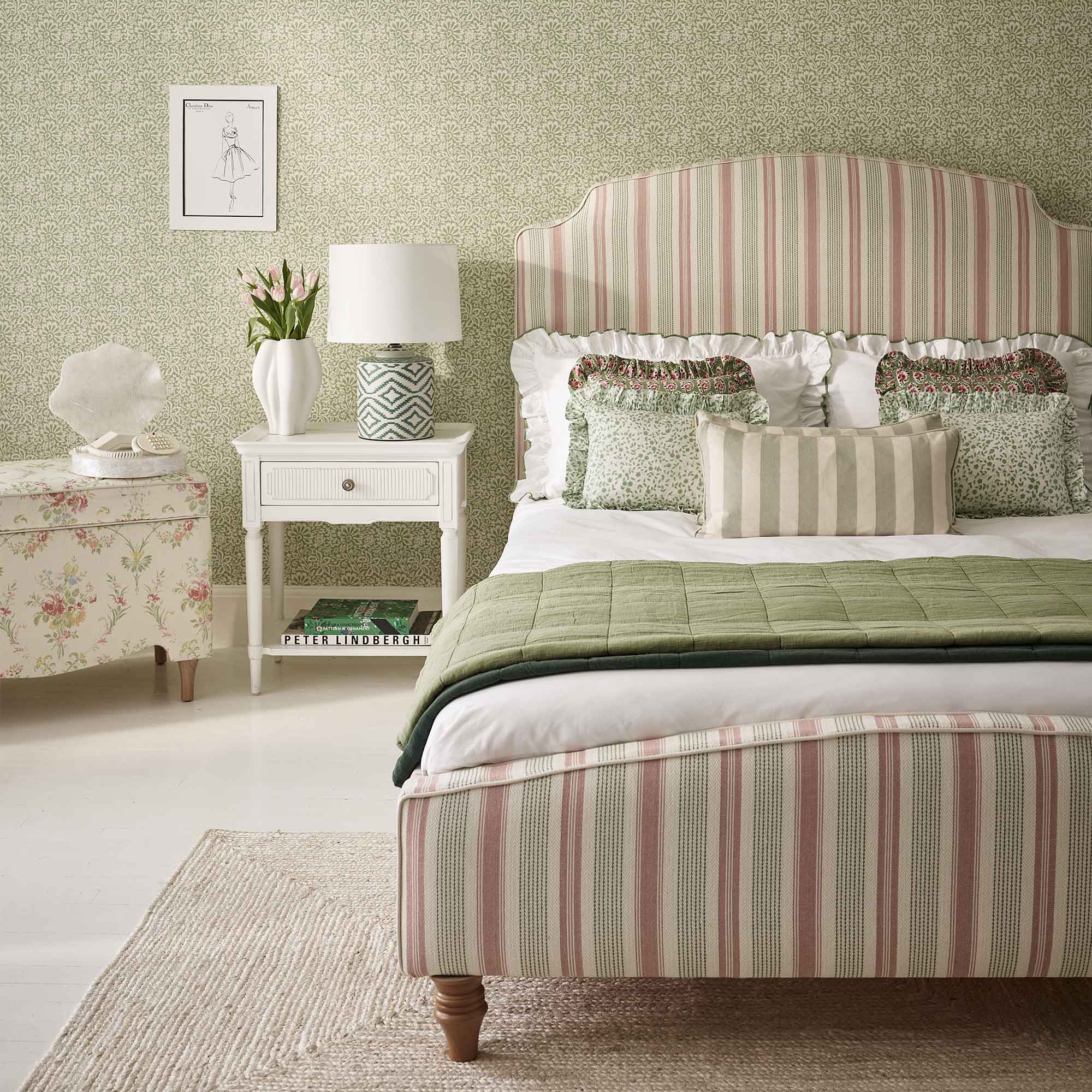 Pavilion Garden Stripe Upholstered Bed