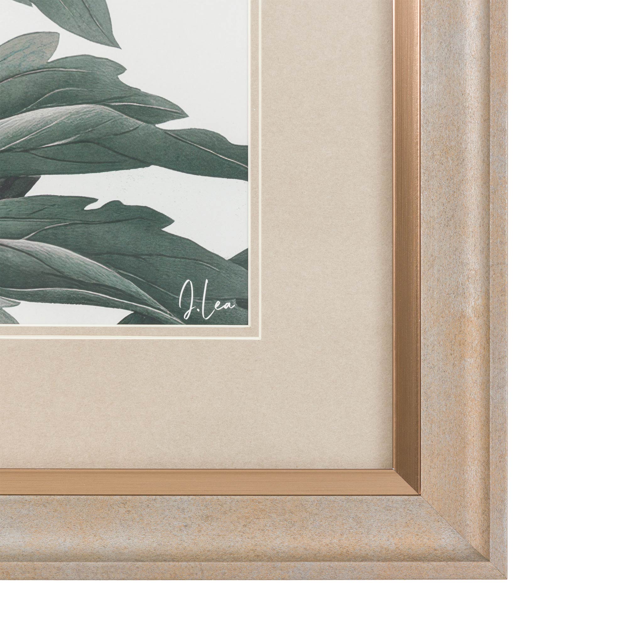 Flower Print In Gold Frame 