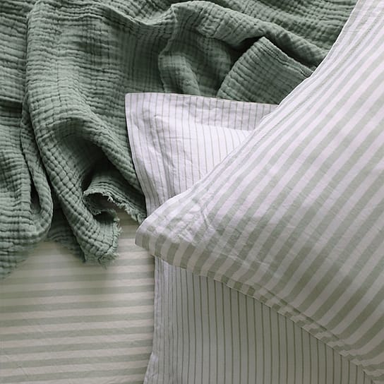Pale Green Stripe Duvet Cover Set Pale Green Stripe Duvet Cover Set