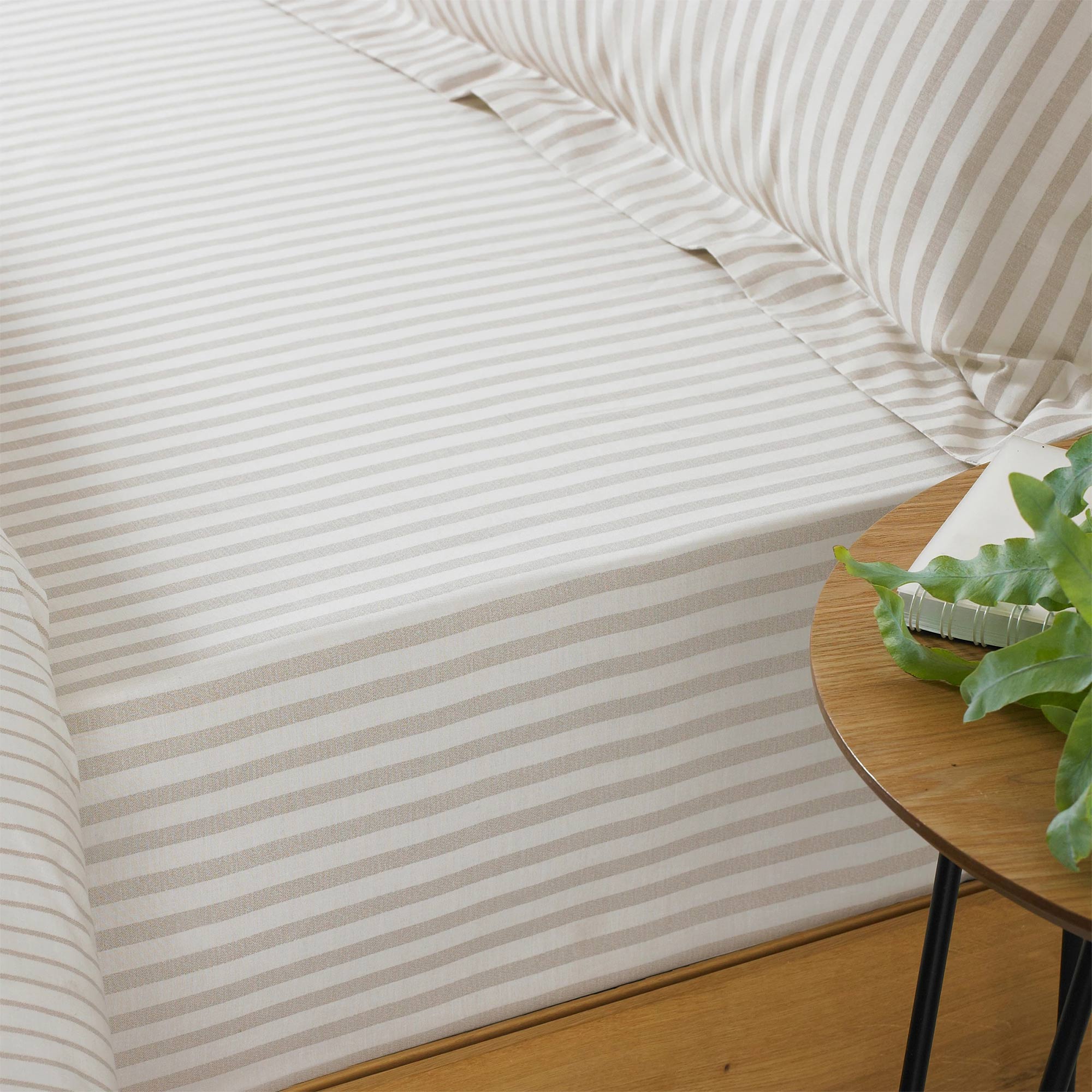 Sand Striped Fitted Sheet