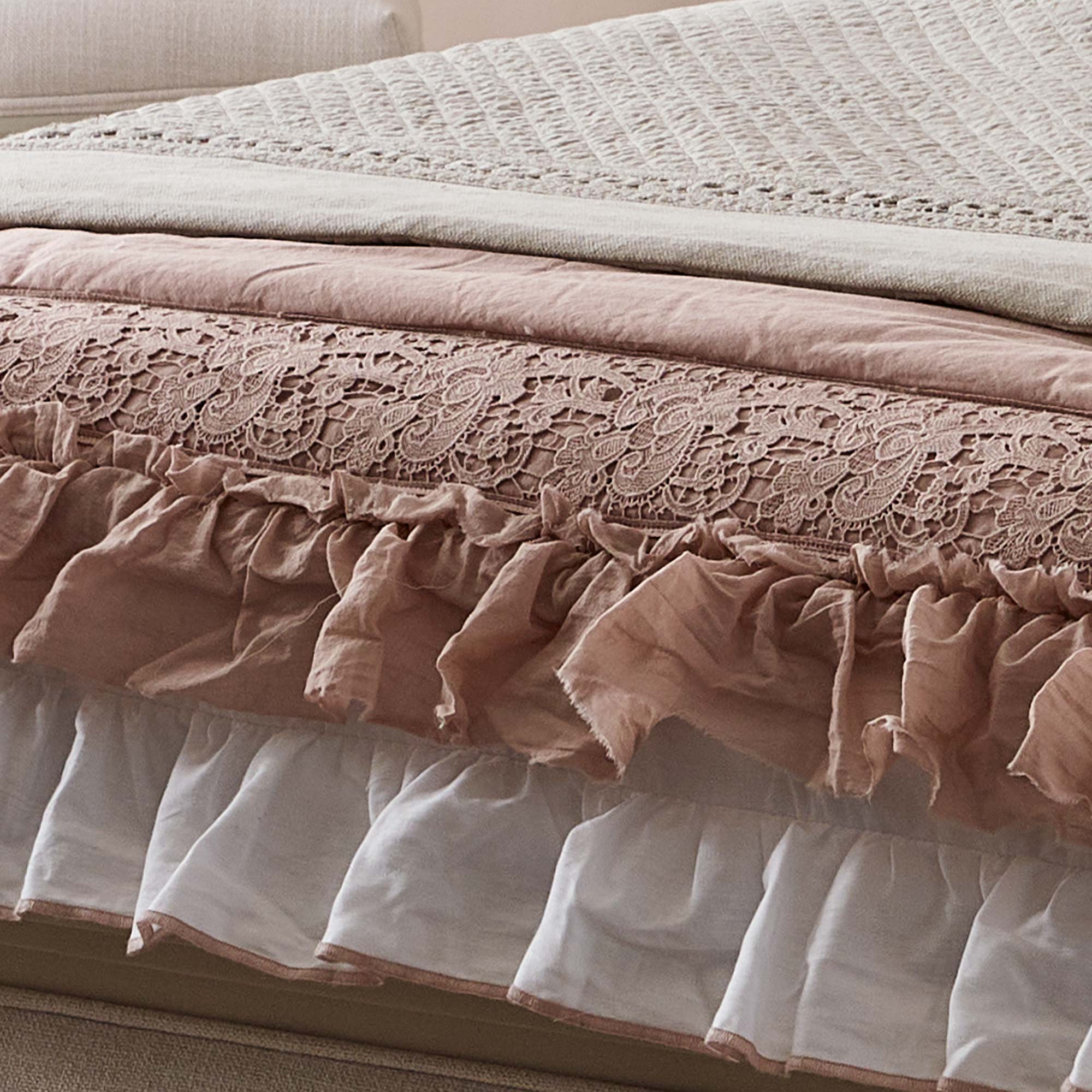 Pink Lace Bedspread