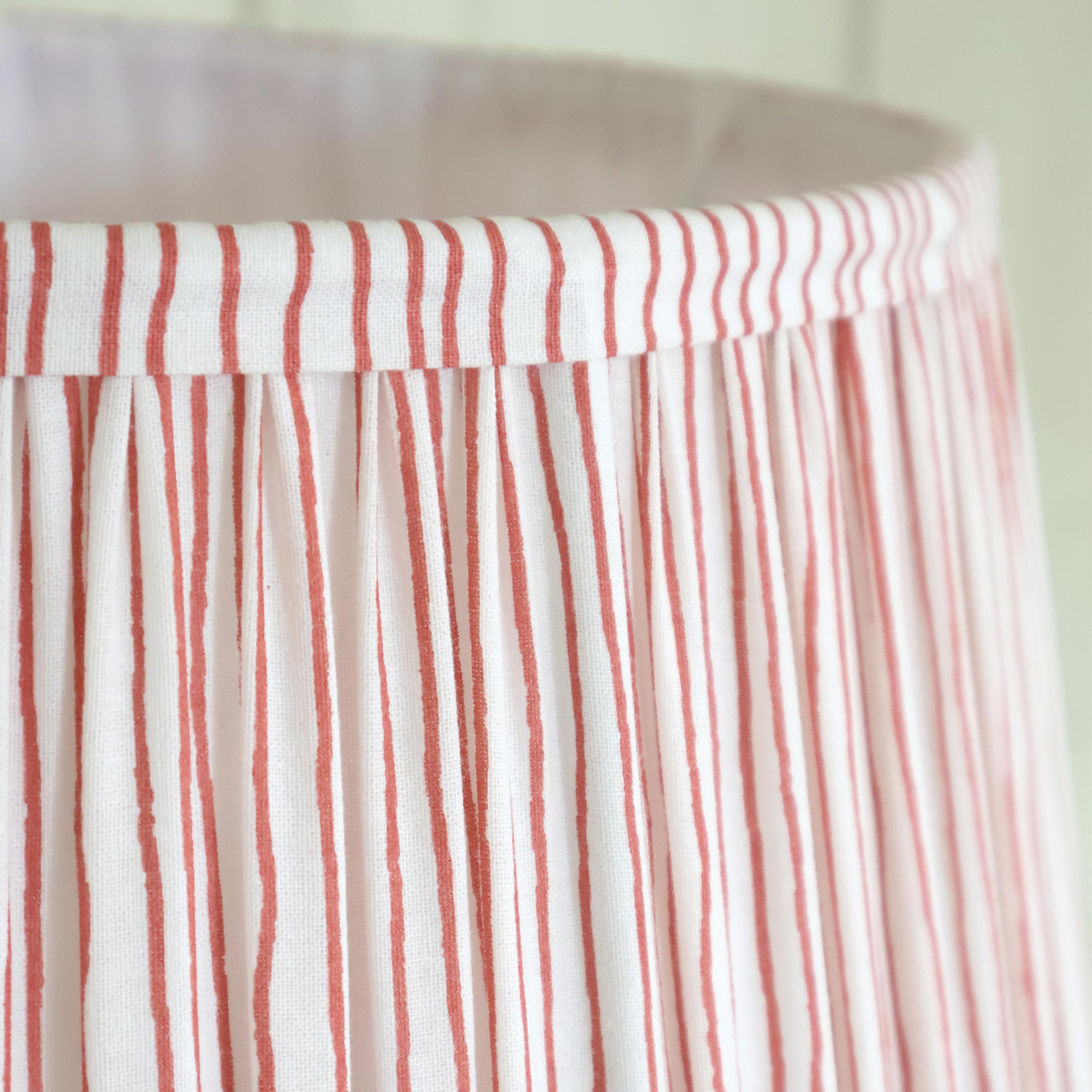 Pleated Stripe Cotton Lampshade in Cinnamon Rose