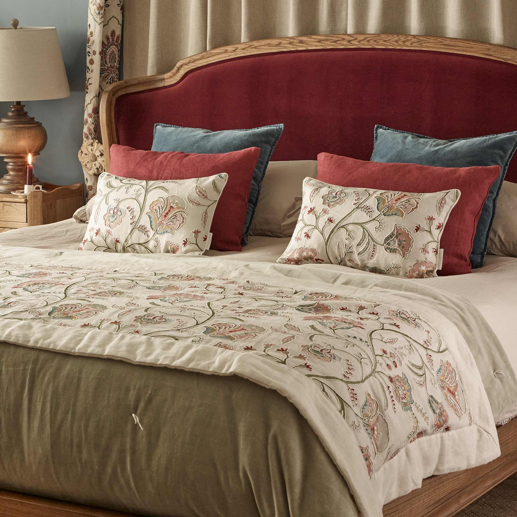 Pressed Flowers Embroidered Runner in Antoinette’s Pastels