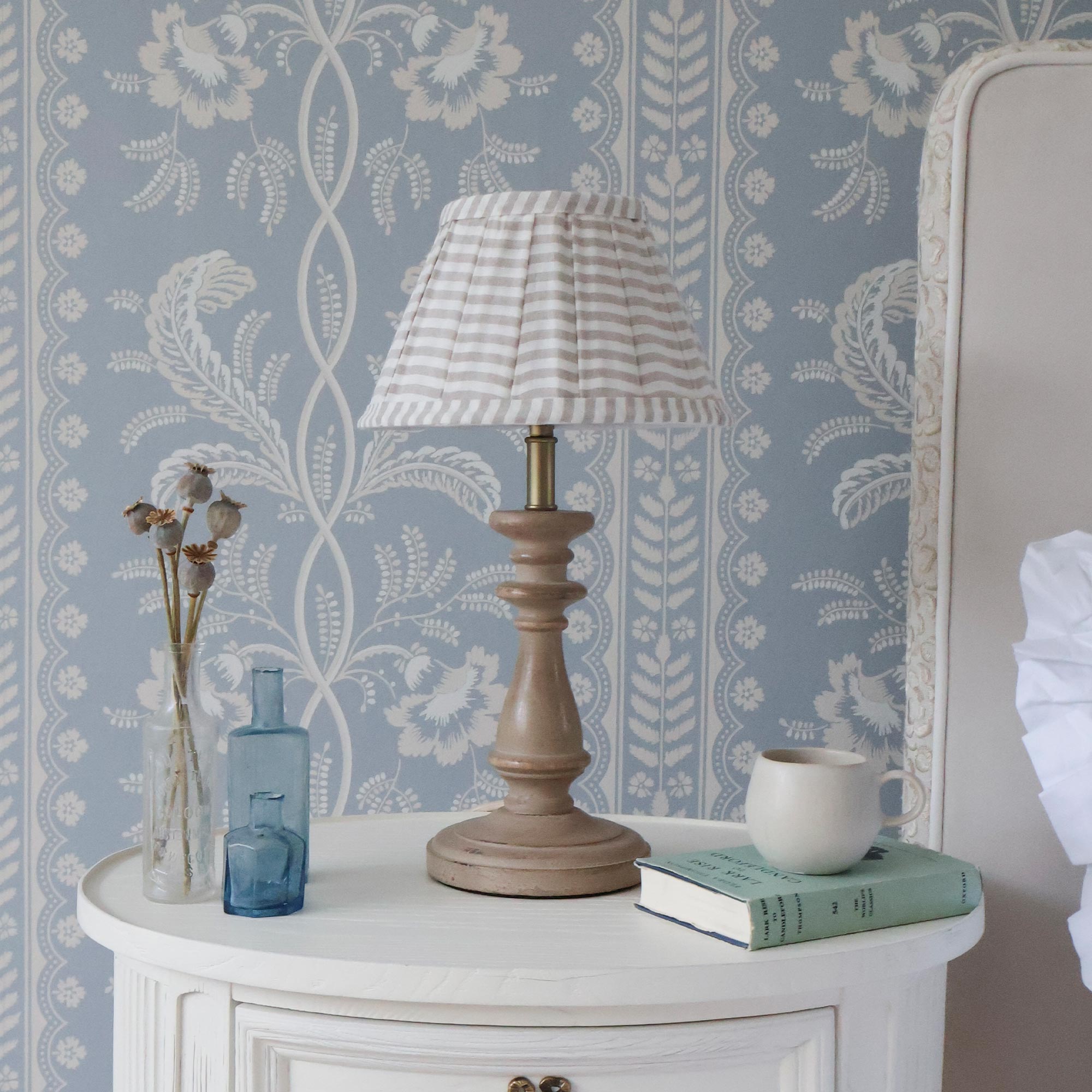 Petite Stripe Wooden Table Lamp