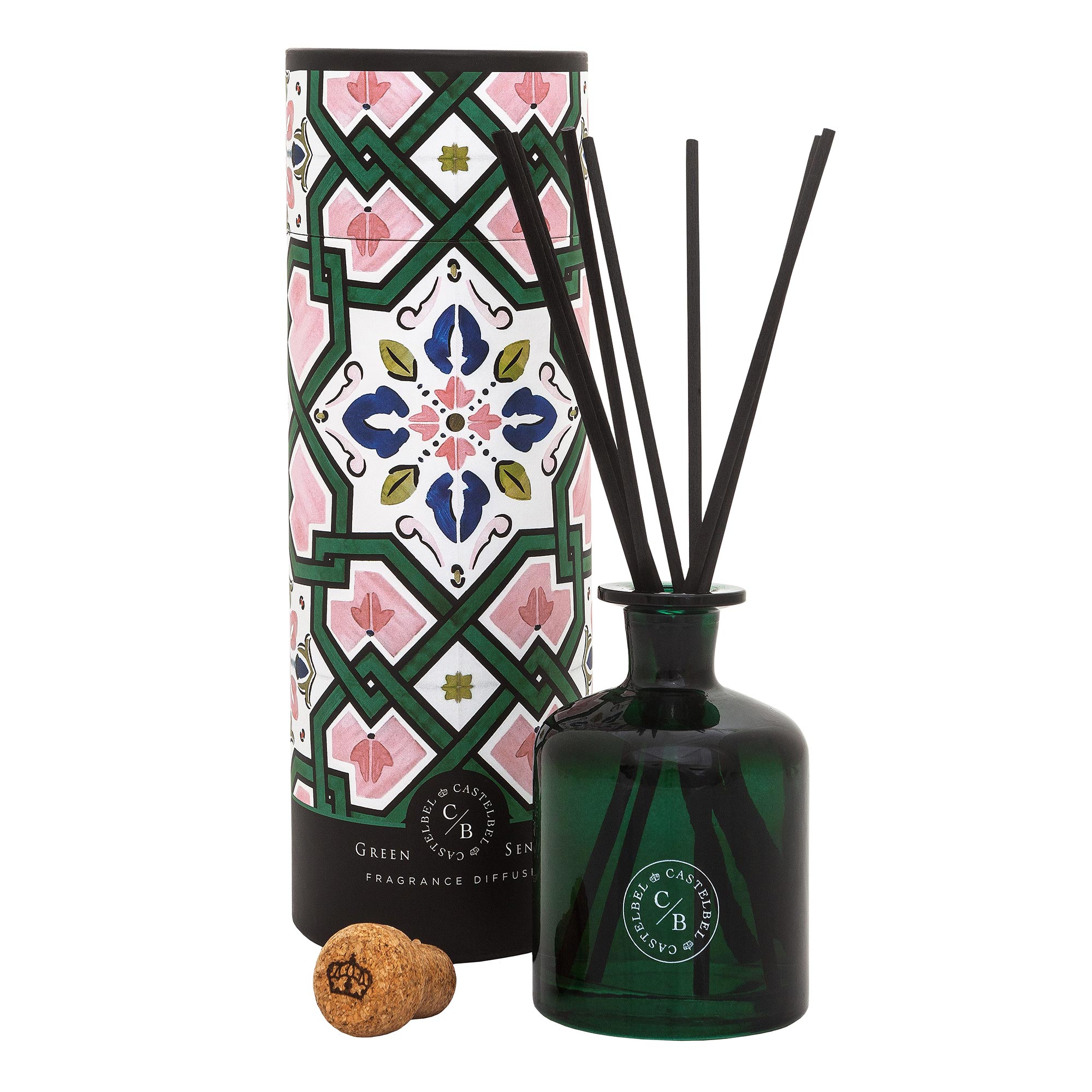 Green & Black Glass Diffuser Room Fragrance
