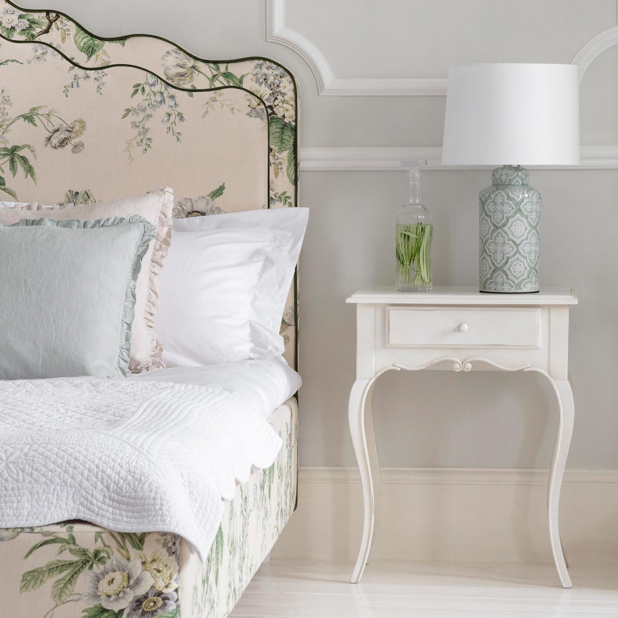 Provençal White Bedside Table