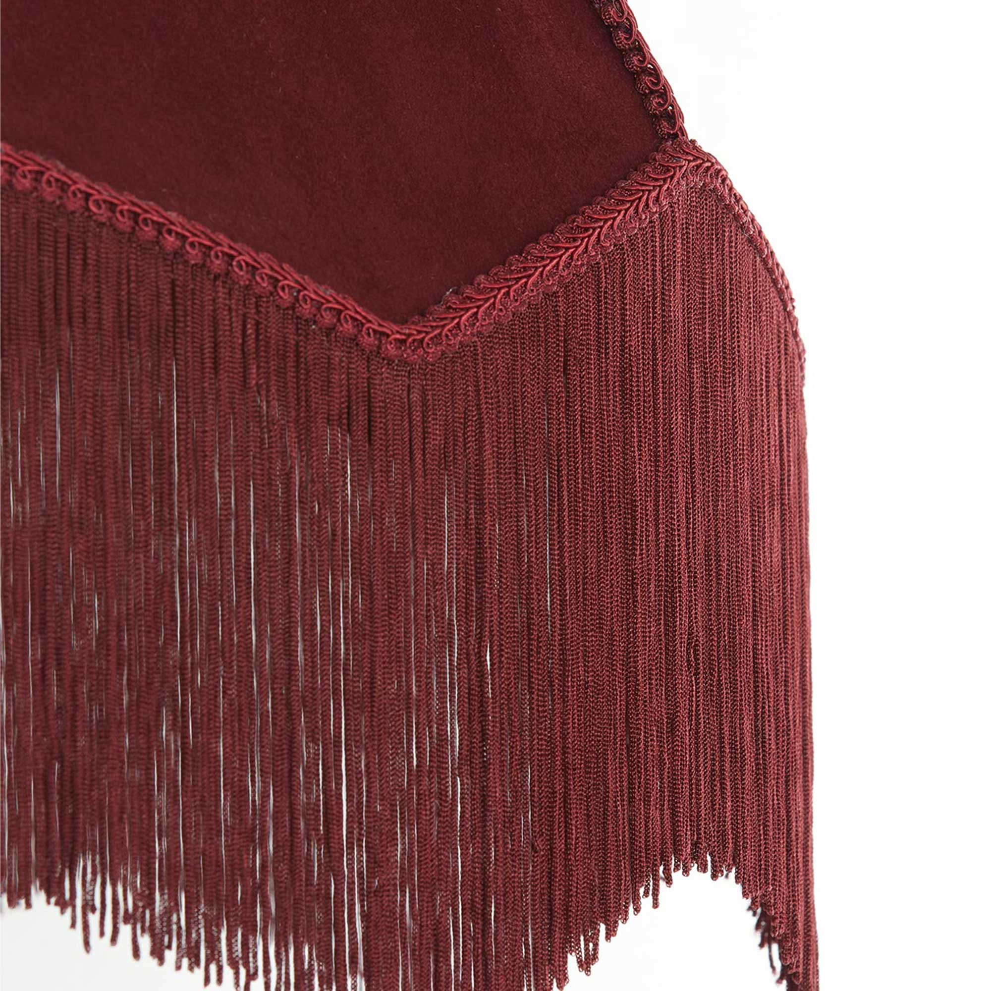 Fringed Berry Red Velvet Pendant Light, Medium