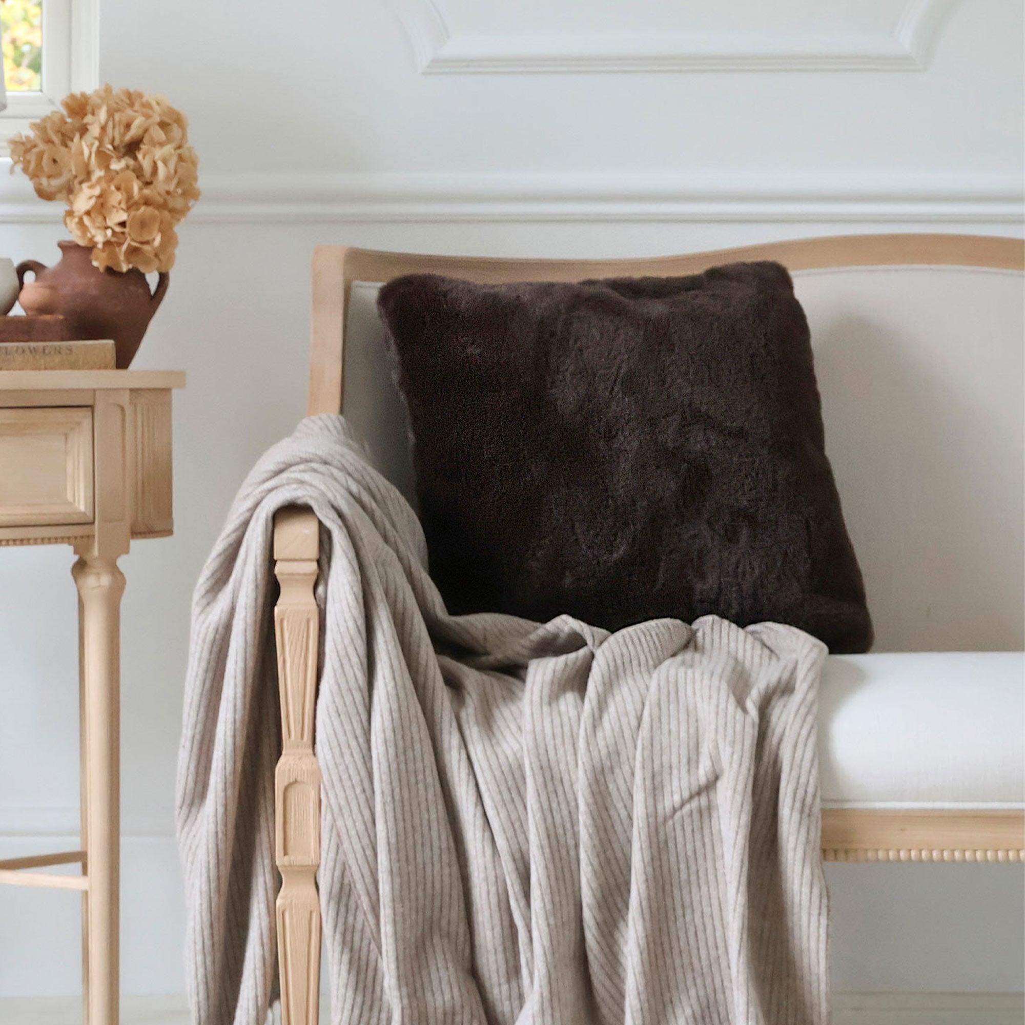 Cosy Cosset Brown Faux Fur Cushion