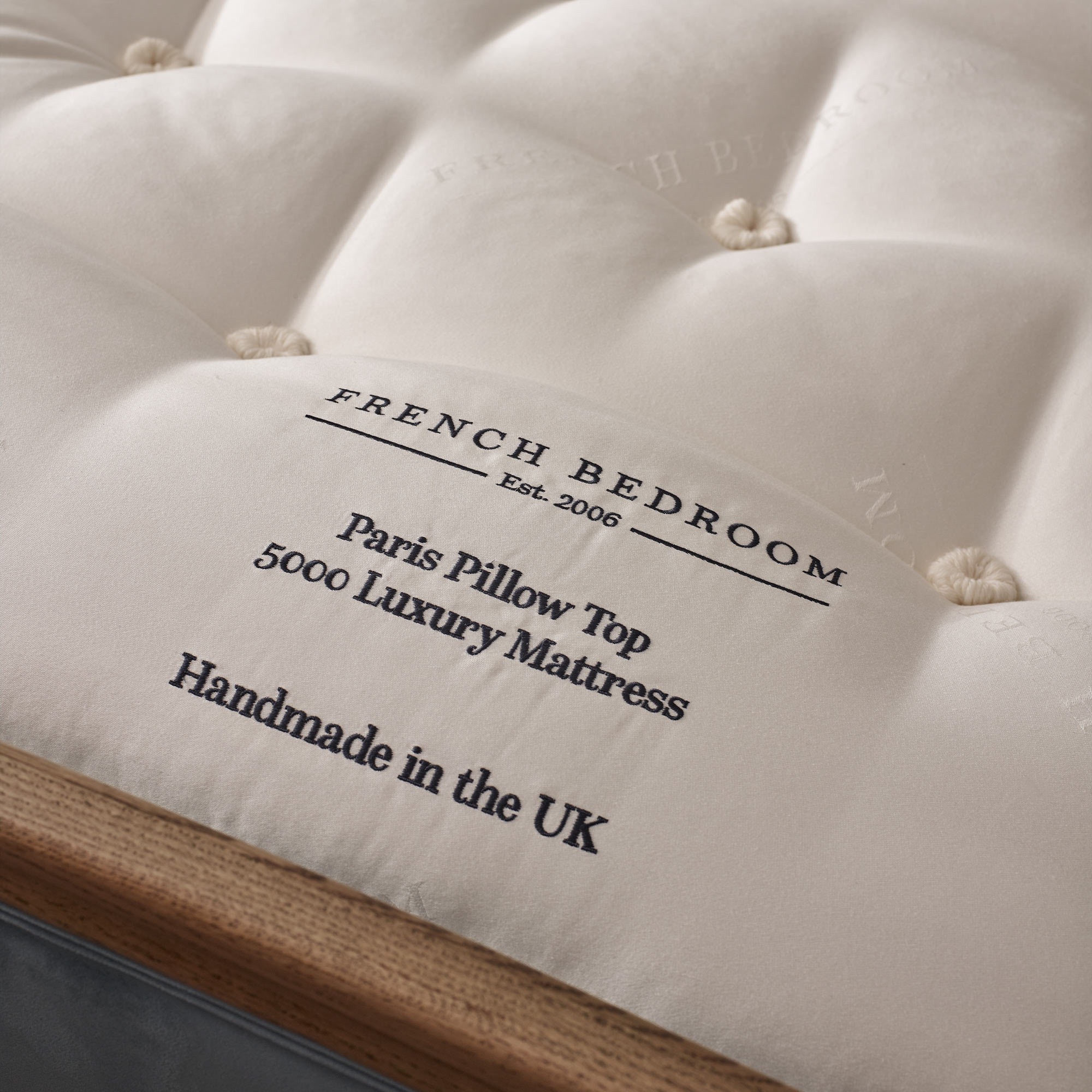 Embroidery Detail to Paris Pillow Top 5000 Luxury Mattress