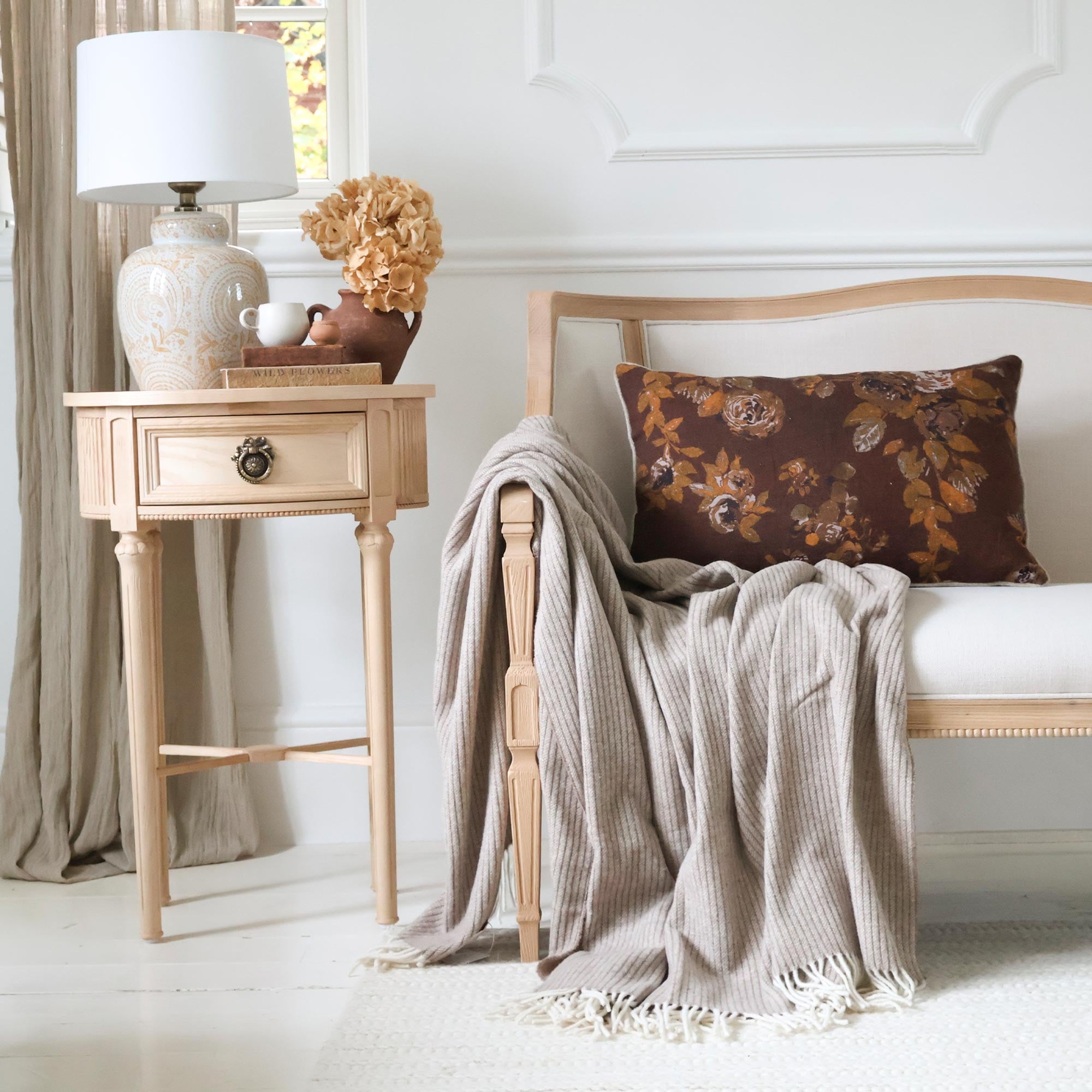 Autumn Nook Brown Floral Cushion