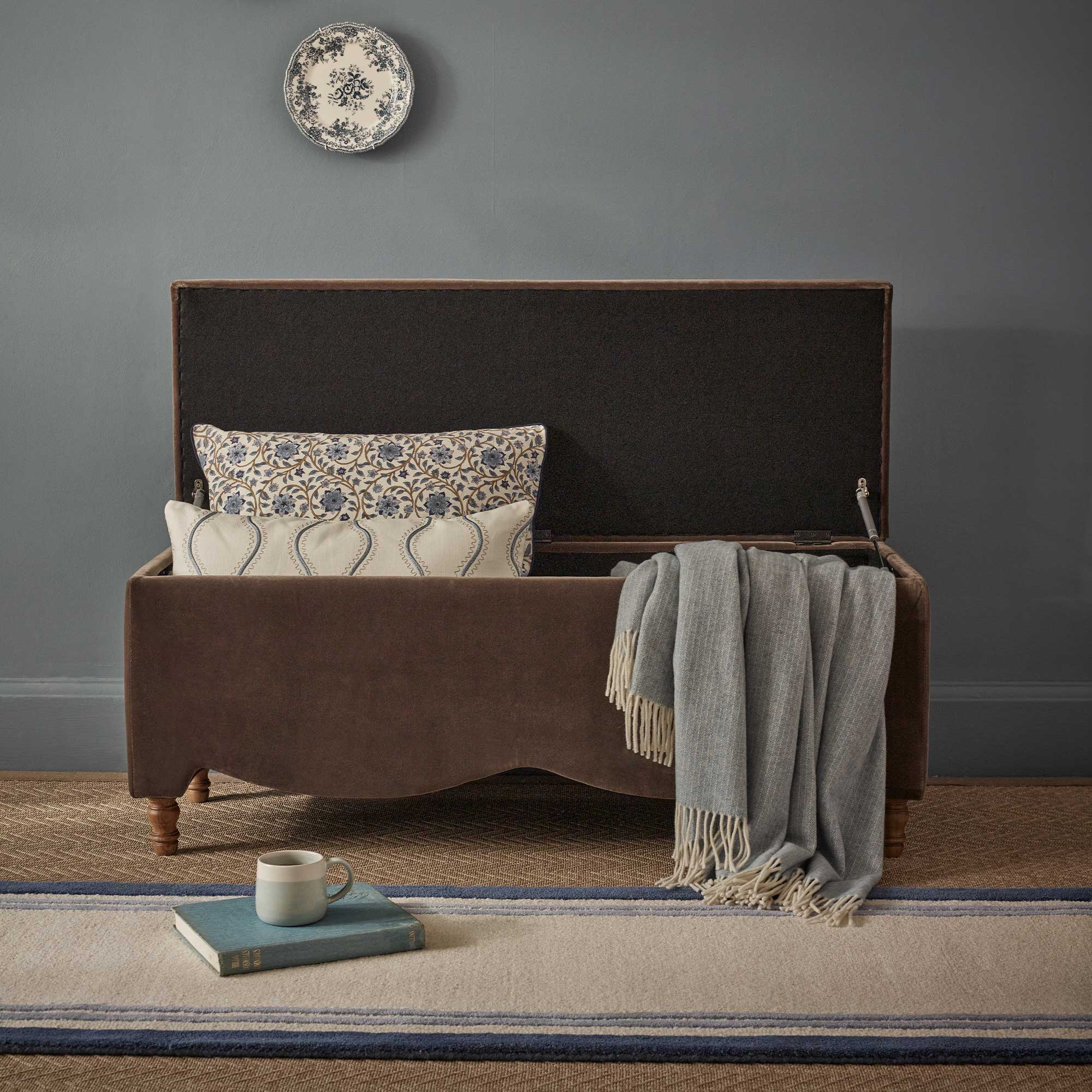 Mole Velvet Storage Ottoman