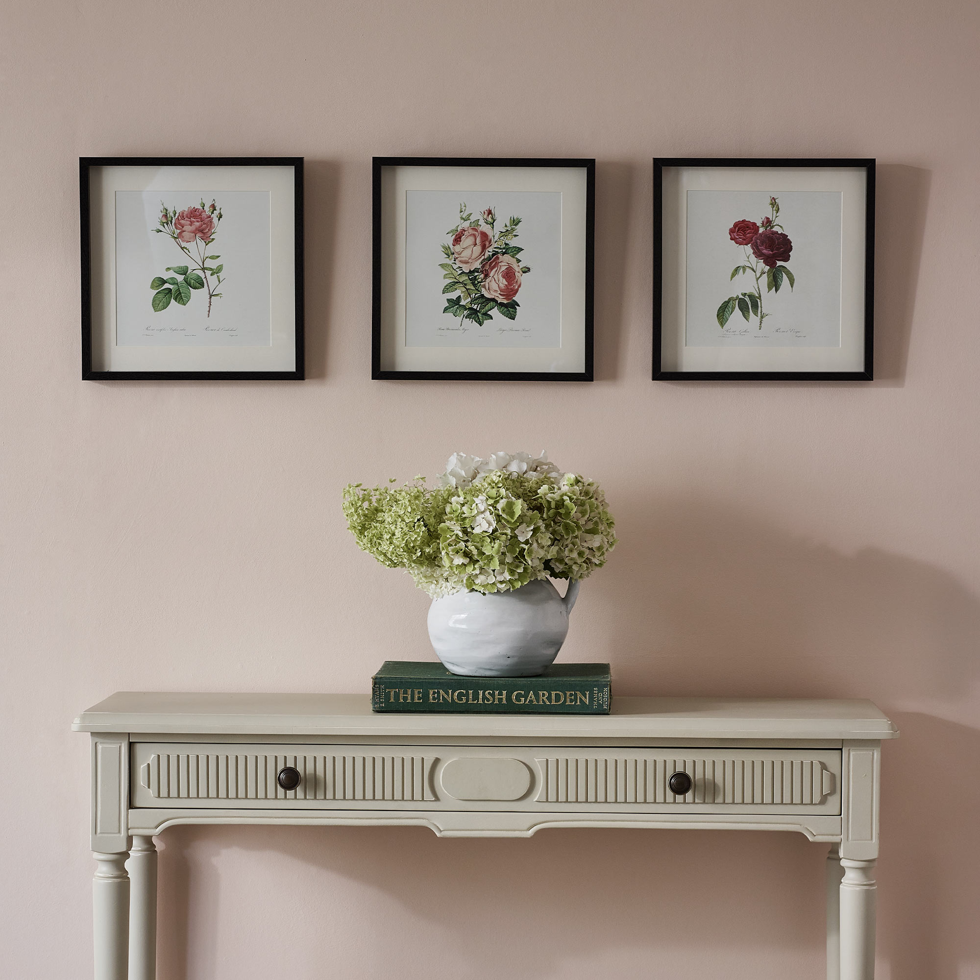 Contemporary Trio of Rose Print Square Wall Art