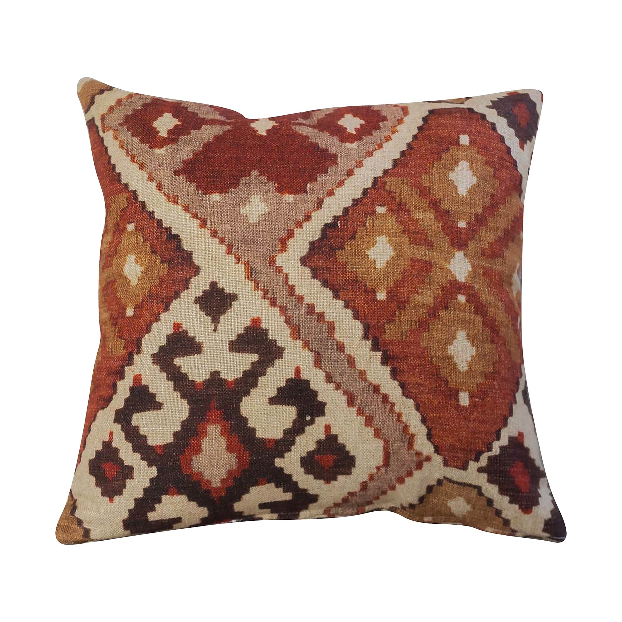 Cushion in Rich Autumunal Ikat 