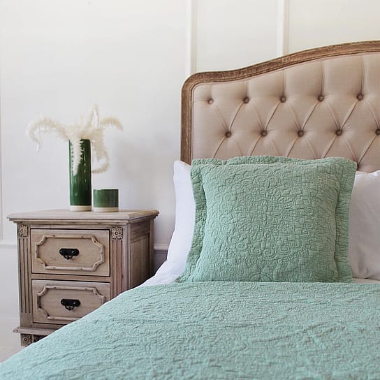 Sage Green Embroidered Cushion Sage Green Embroidered Cushion