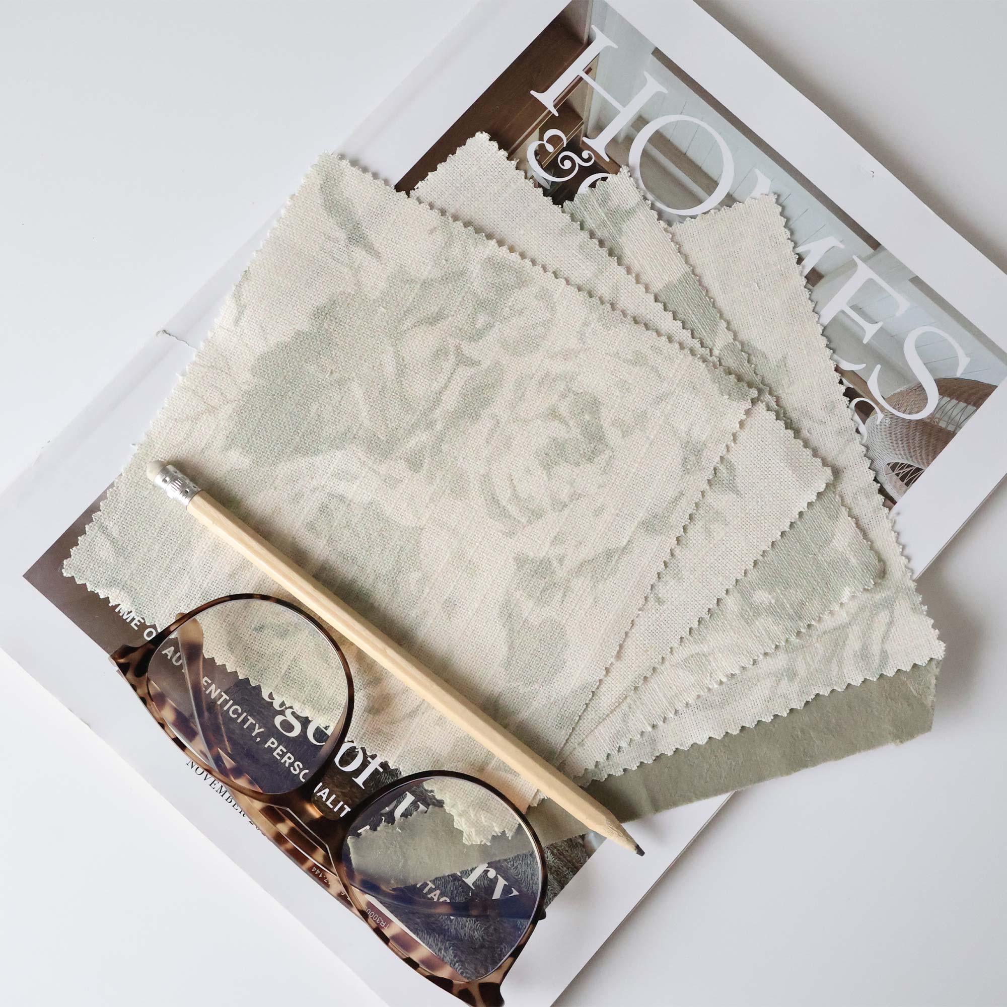 Fabric Sample for Tumbling Roses Upholstered Bed