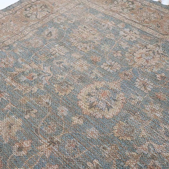 Woven Tapestry Rug in Blue and Brown Woven Tapestry Rug in Blue and Brown