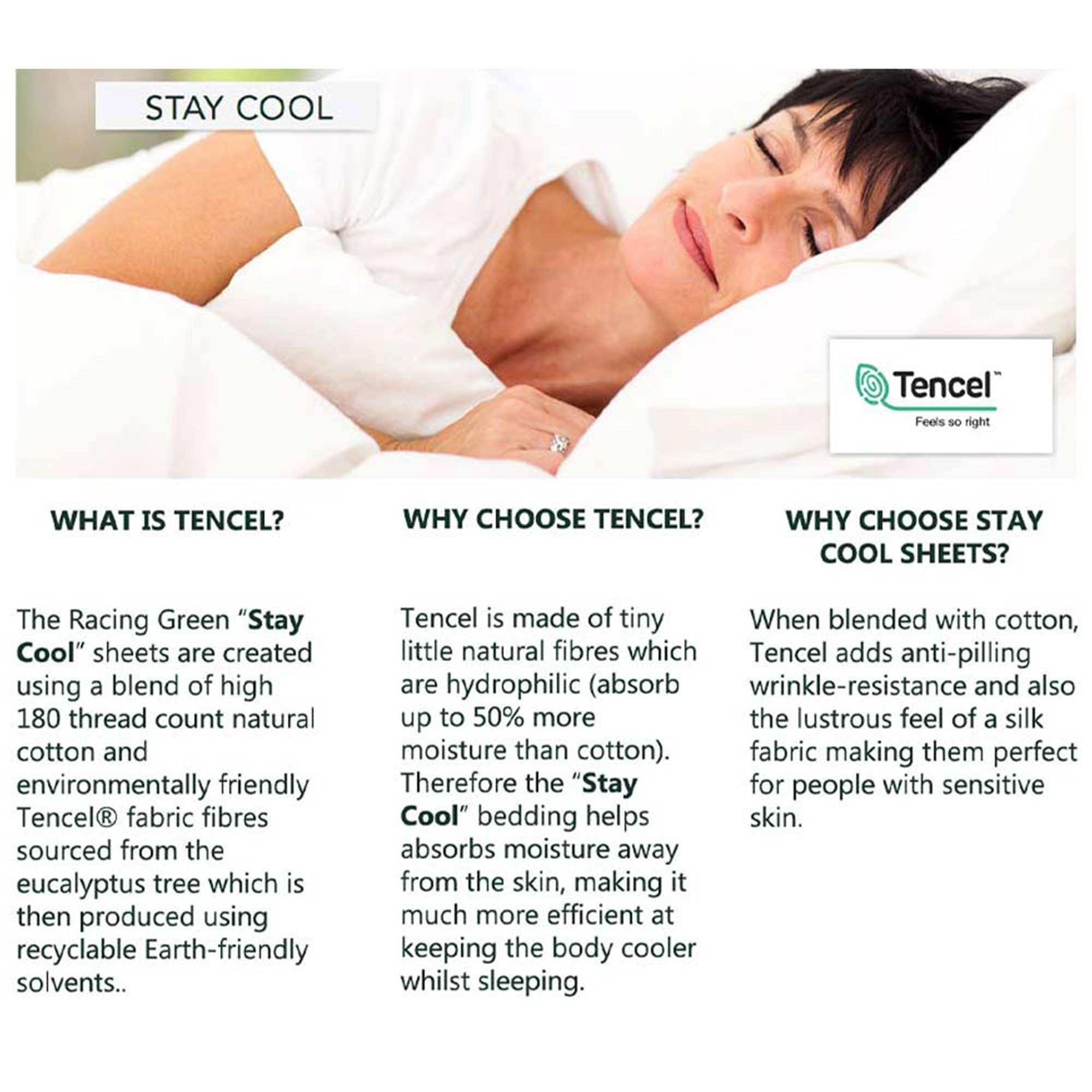 Stay Cool Tencel Fitted Sheets and Pillowcases