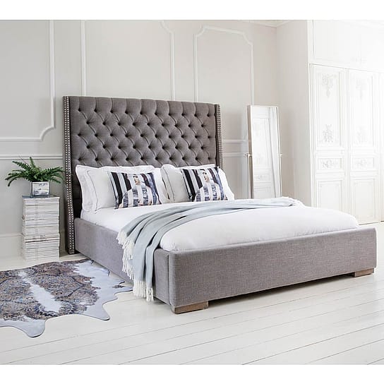 Studs & Buttons Grey Upholstered Bed (Double) Studs & Buttons Grey Upholstered Bed (Double)