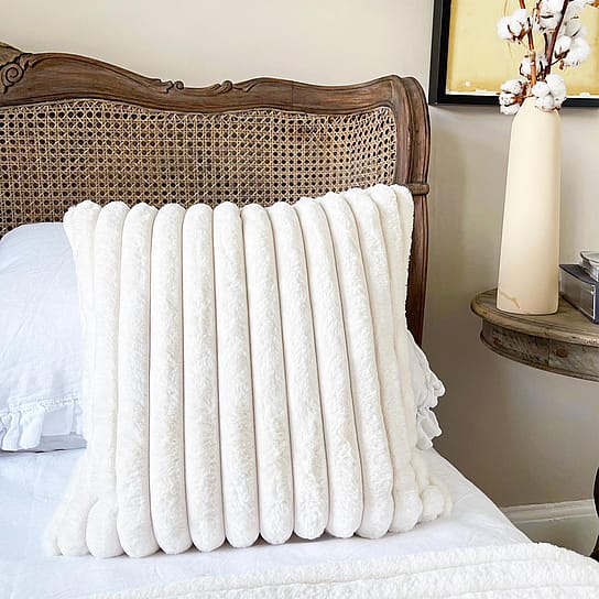 Pale Cream Cushion in Faux Fur Pale Cream Cushion in Faux Fur