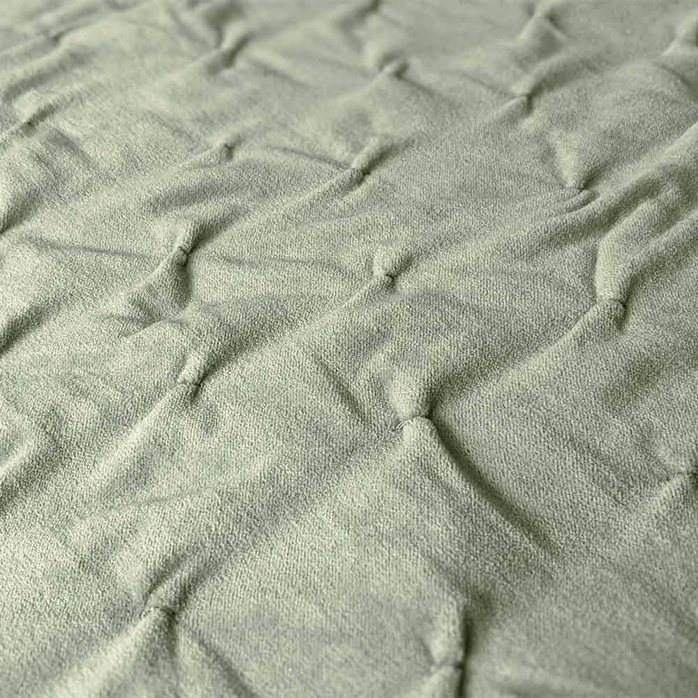 The Luxuriator Bedspread in Sage Green Velvet