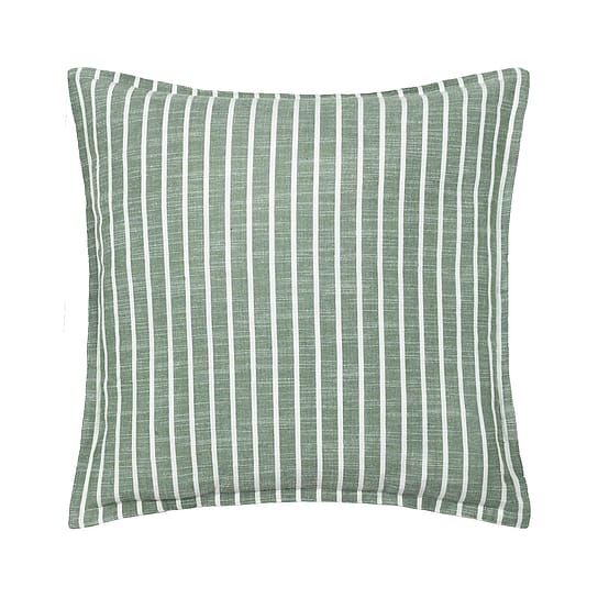 Truro Green Stripe Cushion Cotton Green and White Striped