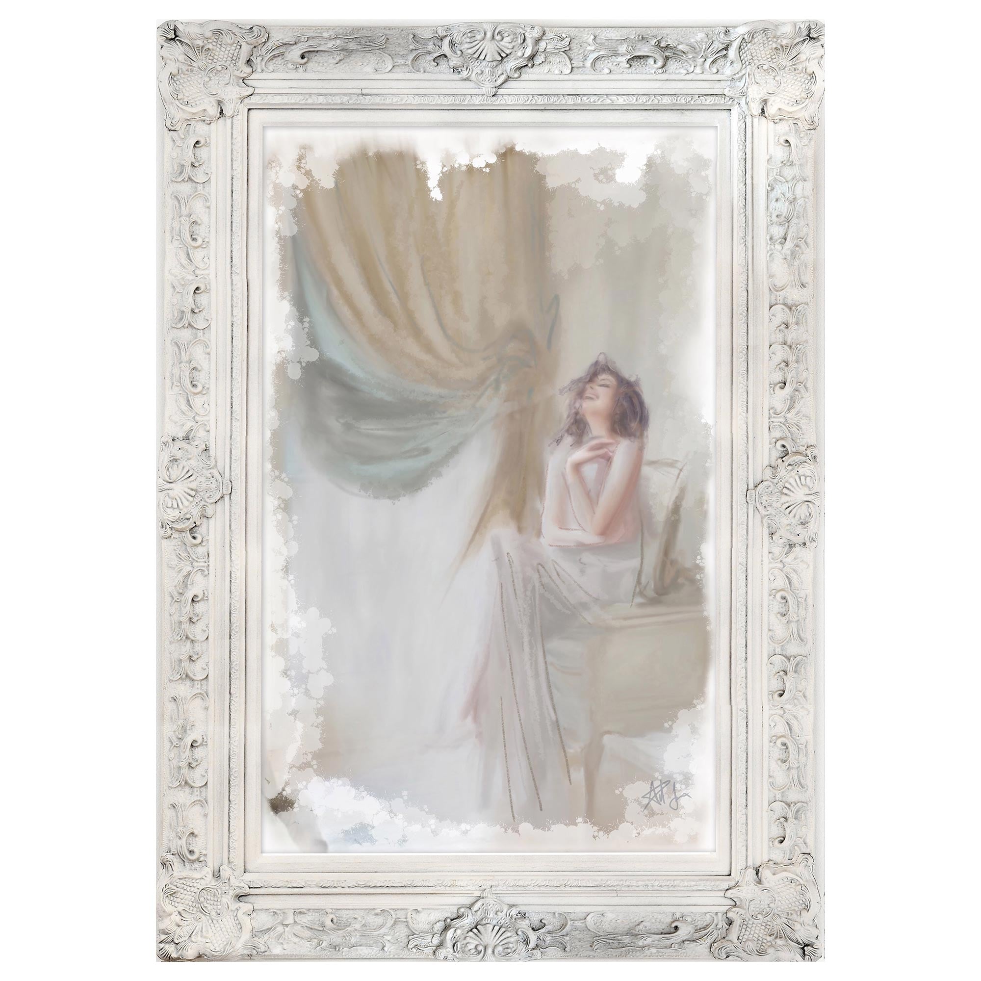 Wall Art in Soft Pale Hues on Canvas