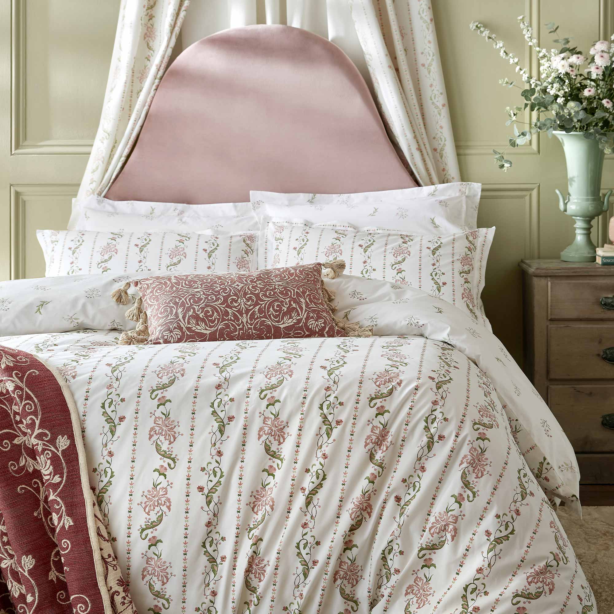 Historic Royal Palaces Waistcoat Stripe Pattern 100% Cotton Percale Bed Linen Set