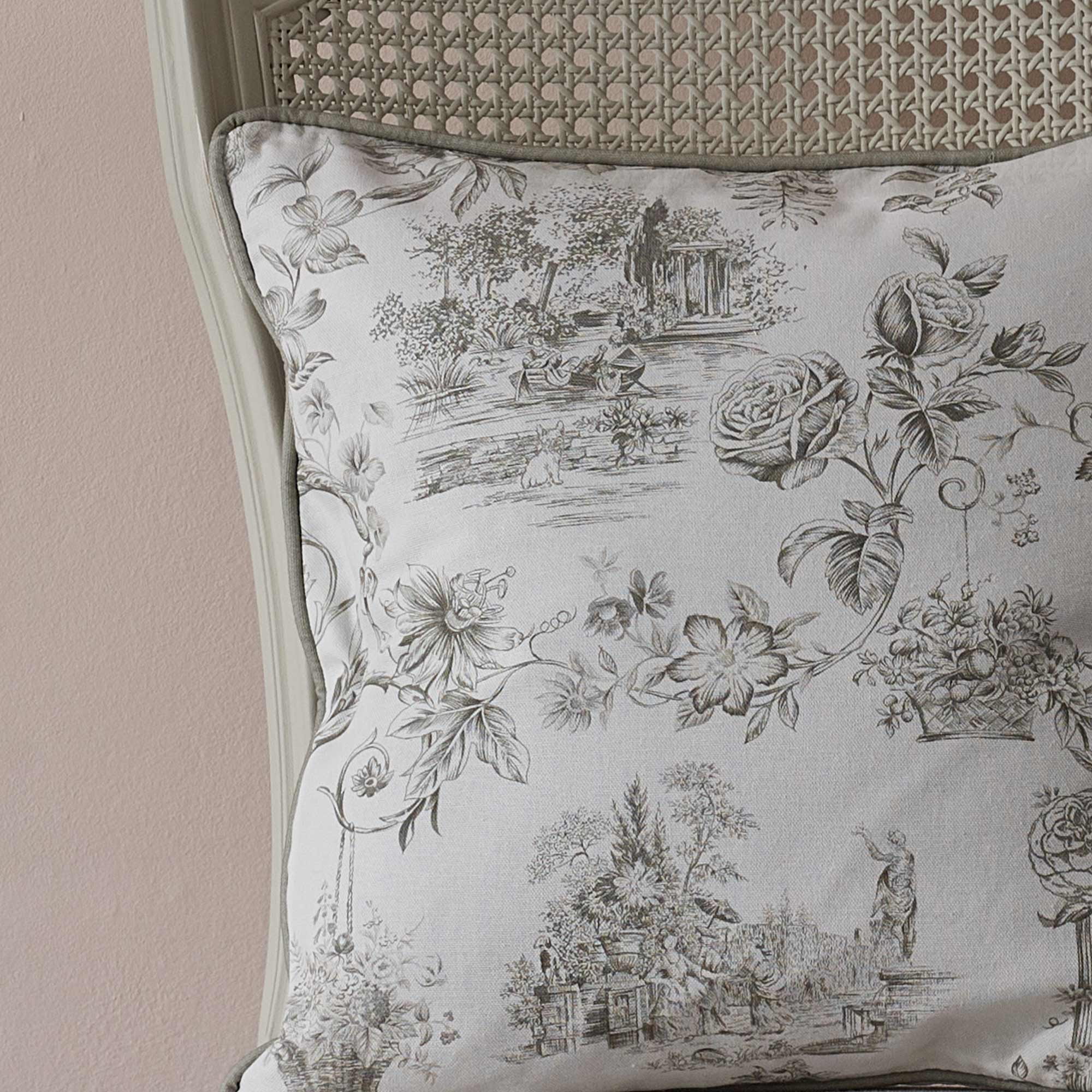 French Toile Square Cushion