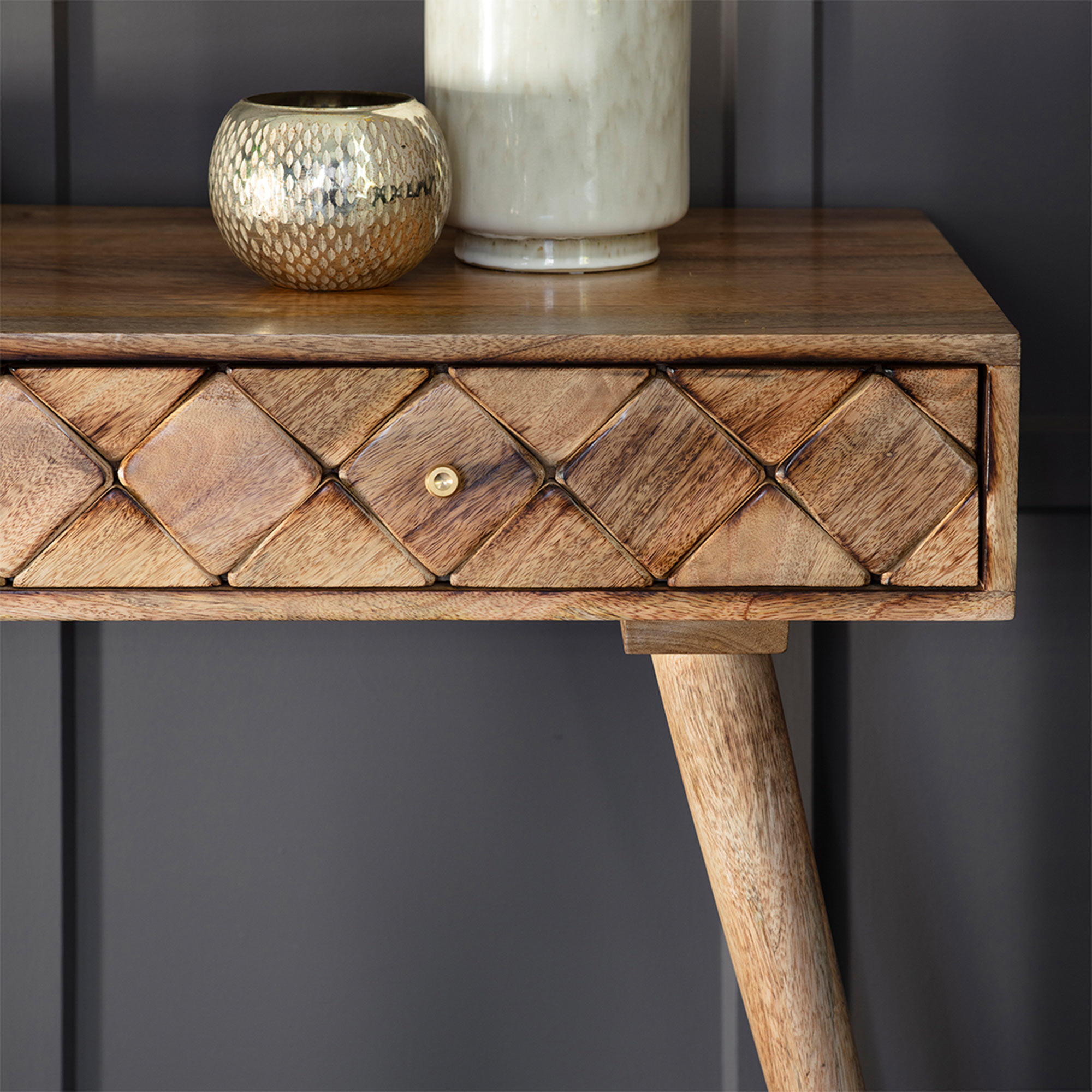 Mango Wood Burnt Wax Console Table