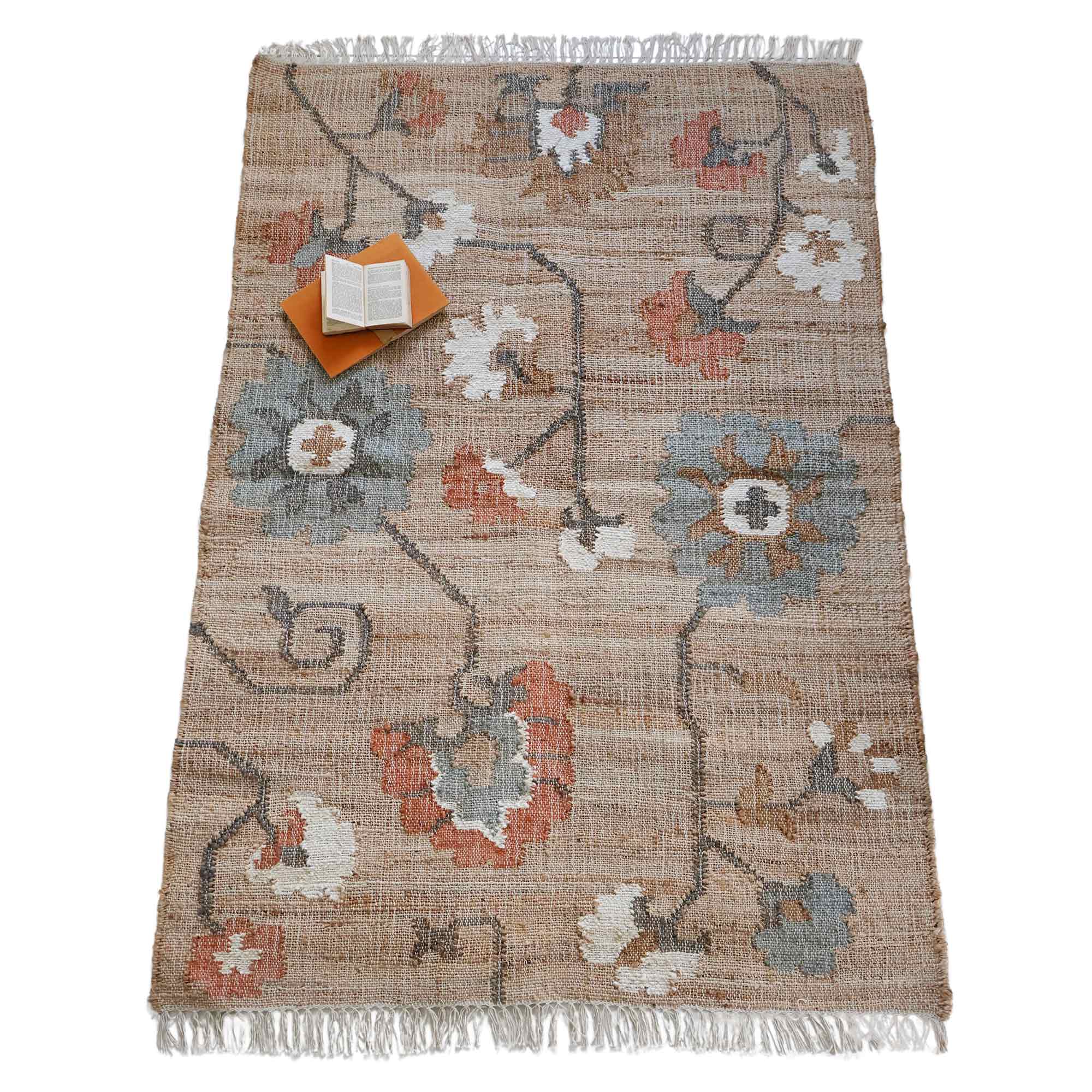 Rug with Floral Trellis Pattern