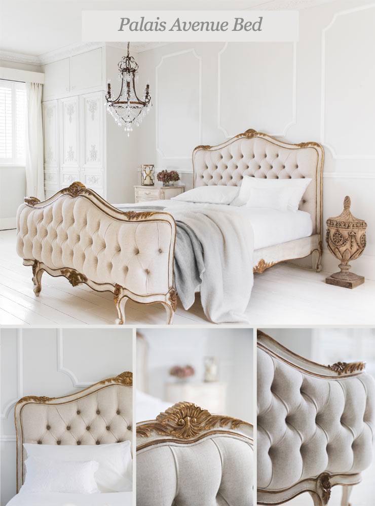 The French Bedroom Company Blog, Introducing our New French Beds The Palais Avenue White & Gold Upholstered French Bed