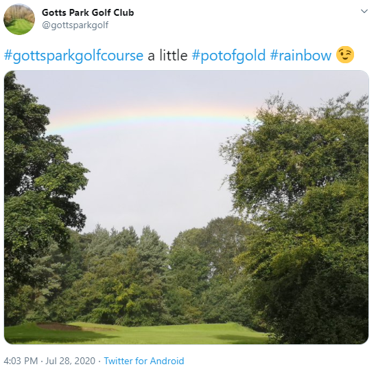 Rainbow-spotting by Gotts Park Golf Club on Twitter.